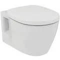 Produktbild: Ideal Standard – Connect WC Set, bestehend aus Wandtiefspül-WC inkl. WC-Sitz, Rundes Design, WC mit glasiertem Spülrand, WC-Sitz mit Absenkautomatik (Softclose), Weiß glänzend