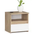 Produktbild: AKORD Nachttisch CL1 40 cm | 1 Schublade | Nachttisch mit Schublade | Nachtkommode, Nachtkästchen | Schlafzimmer Schrank | B40 x H40 x T35 cm | Gewicht 9,7 kg | Sonoma Eiche/Weiß