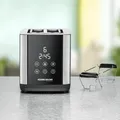 Produktbild: Toaster 2 Scheiben Edelstahl 800W Schwarz XL-Schlitze Auftaufunktion
