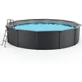 Produktbild: Stahlwand Swimming Pool Set 'nuovo De Luxe', Anthrazit / Silbergrau, Ø 360 X 120 Cm, Ohne Zubehörset - Steinbach