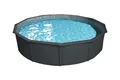 Produktbild: Steinbach Stahlwandpool Set Nuovo de Luxe II – 012141G – Ø 360 x 120 cm – Robuster Pool in Anthrazit für bis zu 11.000 l Wasserinhalt – Mit winterfester silbergrauer Innenfolie und zahlreichem Zubehör