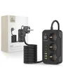 Produktbild: Tech-Protect Power Strip PC3X6 3 Sockets 240V + 3xUSB-A + 3xUSB-C 200cm - Black