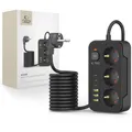 Produktbild: TECH-PROTECT STECKDOSENLEISTE MIT USB UND TYP C FÜR HANDYS UND FERNSEHER 200 CM