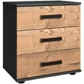 Produktbild: Mid.you Nachtschrank Wimex Stockholm, Graphit, Fichte, Metall, 3 Schubladen, 52x58x38 cm, Typenauswahl, Schlafzimmer, Nachttische