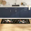Produktbild: Küchenmatte Floral Blumen 60 x 180 cm Samt