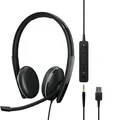Produktbild: EPOS ADAPT 165T USB II - ADAPT 100 Series - Headset - On-Ear - kabelgebunden - 3,5 mm Stecker, USB-A - Schwarz - Zertifiziert für Microsoft Teams, optimiert für UC (1000902)