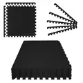 Produktbild: Montafox 2,88 m² Unterlegmatte 1 cm Dicke Poolmatte 8er Set Schwarz 60 x 60 cm Bodenfliesen Pool Whirlpool Erweiterbares Stecksystem Bodenschutz Matte Plantschbecken