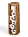 Produktbild: Klopapierhalter Toilettenpapierhalter Holz 17x17 H 65 cm Klorollenhalter quadratisch Mangoholz