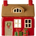 Produktbild: IB Laursen Lichthaus STILLENAT Rot mit Türkranz und Geschenke 14 cm Keramik