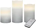 Produktbild: X4-LIFE 701976 LED-Echtwachskerze 3er Set mit Fernbedienung