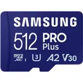 Produktbild: 512GB Samsung Pro Plus microSD Up to 180MB/s Read and 130MB/s Write speed with Class 10 4K UHD incl. Card reader 2023