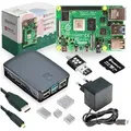 Produktbild: Raspberry Pi 4 Starterkit, 64GB microSDHC inkl. Pi OS, Gehäuse, Netzteil, HDMI-Kabel und Zubehör - RAM: 1GB - Farbe: schwarz