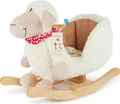 Produktbild: Bieco Plüsch Schaukeltier Schaf | Kinder Schaukelstuhl mit Sicherheitsgurt | Baby Schaukel | Schaukel Kleinkind | Schaukeltier Baby Zimmer | Baby Schaukelwippe ab 9 Monate | Schaukelpferd Holz