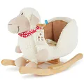 Produktbild: Bieco Plüsch Schaukeltier Schaf | Kinder Schaukelstuhl mit Sicherheitsgurt | Baby Schaukel | Schaukel Kleinkind | Schaukeltier Baby Zimmer | Schaukelwippe ab 9 Monate | Schaukelpferd Holz