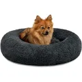 Produktbild: Hundebett aus Plüsch in Donut-Form, 60 cm Durchmesser, dunkelgrau - Lionto