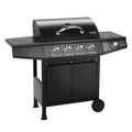 Produktbild: TAINO BBQ Gasgrill BASIC 4+1 Grillwagen 4 Edelstahl-Brenner + Seitenkocher Schwarz mit Deckel und Ablage