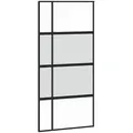 Produktbild: vidaXL Schiebetür Schwarz 102,5x205 cm Hartglas und Aluminium