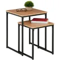 Produktbild: Relaxdays 2Xbeistelltisch, Sonoma Eiche, Metall, Holzwerkstoff, Kunststoff, 40x54x40 cm, Wohnzimmer, Wohnzimmertische, Beistelltische
