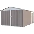 Produktbild: Habitat Garten Metall-Garage, Hellgrau, Metall, 370x235x470 cm, Aufbewahrung & Schutzhüllen, Geräteschuppen