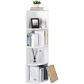 Produktbild: VASAGLE 4 Ebenen Eckregal, 129,5cm, Standregal, Bücherregal aus Holz, für Küche, Schlafzimmer, Wohnzimmer, Büro, weiß, LBC42WT - Weiß
