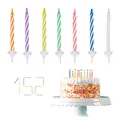 Produktbild: Relaxdays Geburtstagskerzen, 152-teiliges Kerzenset mit Haltern, Kuchenkerzen für Geburtstagsdeko, Partykerzen 6cm, Bunt