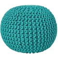 Produktbild: Homescapes Strick-Pouf, Grün, Textil, Uni, Rund, 40x35x40 cm, Wohnzimmer, Hocker, Poufs