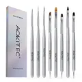 Produktbild: 8 Stück Pinsel für Gelnägel Aokitec Nagelpinsel Set,Gel Pinsel Dotting Painting Line Pen für UV Lack Gel Acryl Nagel Pinsel Nailart Nageldesign Pinsel Kit Acryl Pinsel Fineliner nägel selber machen