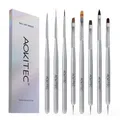 Produktbild: 8 Stück Pinsel für Gelnägel Aokitec Nagelpinsel Set,Gel 171 Silber 171