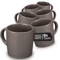 Produktbild: Moritz & Moritz NORDIC Kaffeetassen Set 6-teilig Grau - ca. 300ml aus hochwertigem Steinzeug - Stilvolles Design mit Henkel - Tassen mit Henkel für Kaffee, Tee, heiße Schokolade, Cappuccino