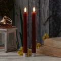 Produktbild: LED Stabkerzen Deluxe Tafelkerzen Echtwachs flackernd 24cm bordeauxrot 2Stk