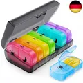 Produktbild: AUVON Tablettenbox 7 Tage Morgens Abends, Pillendose, 2 Fächer, handlicher und