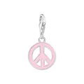 Produktbild: Thomas Sabo Charm Club Original Charm-Anhänger Peace-Zeichen in Pink Recyceltes 925 Silber Kaltemail 2207-007-9