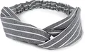 Produktbild: styleBREAKER Damen Haarband mit Streifen Muster, Twist Knoten und Gummizug, Stirnband, Headband, Pinup, Rockabilly 04026038, Farbe:Schwarz
