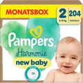 Produktbild: Pampers Windeln Harmonie New Baby, Größe 2, 4-8 kg, Sanfter Hautschutz, 204 Stück