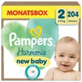 Produktbild: Pampers Harmonie Gr.2 Mini 4-8 kg Monatsbox Windeln, 204 Stück