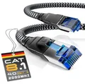 Produktbild: CSL - 3m Netzwerkkabel CAT 8 - LAN Kabel Patchkabel - Baumwollmantel - CAT8.1 High Speed Gigabit Ethernet Cable - 40 Gbits - S/FTP PIMF - RJ45 Stecker - Cat6 Cat7 Cat8 komp - 3 Meter - schwarz