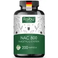 Produktbild: NAC 800 Kapseln hochdosiert, NAC Acetyl L-Cystein in bester Qualität RAIBU