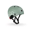 Produktbild: Scoot and Ride XXS Graphics Helm aus PVC-freiem Kunststoff mit LED-Licht an der Rückseite in der Farbe Green Lines, Größen verstellbar: 45cm -51cm, 96562