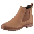 Produktbild: Chelseaboots TAMARIS, Damen, Gr. 39, camelfarben, Elastischer Einsatz, Nubukleder, unifarben, used, Schuhe Chelseaboots, Blockabsatz, Stiefelette, Businesschuh, Schlupfboots, Anziehlasche