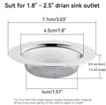 Produktbild: Abflusssieb Edelstahl Rostfrei 2er Set 7.5CM Haarsieb Dusche Waschbecken Sieb...