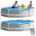 Produktbild: INTEX Frame Pool Swimming Pool mit Pumpe 305x76cm Schwimmbecken Stahlrohrbecken