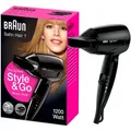 Produktbild: BRAUN Satin Hair 1 Style&Go klappbarer Haartrockner 1200W Reise Föhn schwarz