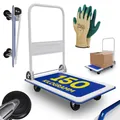 Produktbild: Tronitechnik® Transportwagen Plattformwagen klappbar - mit Lenkrollen 150 kg Tragkraft mit Antirutschbeschichtung - Ladefläche 72x48 cm - Paketwagen