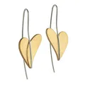 Produktbild: Ernstes Design Ohrringe E242 Herz aus Edelstahl vergoldet Hänger Ohrhänger matt