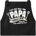 Produktbild: MoonWorks® Grill-Schürze für Männer mit Spruch Lass das mal den Papa grillen, denn der Papa grillt das gut Geschenk Vatertag schwarz unisize