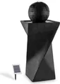 Produktbild: blumfeldt Schönbrunn - Springbrunnen , Gartenbrunnen , Wasserspiel , Kugelbrunnen , Solar , 8 St. Akku-Betrieb , 200 L/h Pumpleistung , 300 cm² Photovoltaikfläche , LED-Licherkranz , Basalt , schwarz
