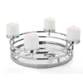 Produktbild: Fink 4-flammiger Kerzenhalter Ø 38 cm für Stumpenkerzen runder Kerzenkranz mit Spiegelglas
