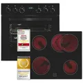 Produktbild: Exquisit Einbauherdset EHE285-HBZ-020-Set schwarz | 75 l Garraumvolumen | 9 Backofenprogramme | Kochfeld mit Rahmen | Energieklasse A