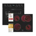 Produktbild: Exquisit Einbauherdset EHE285-HBZ-020-Set schwarz | 75 l Garraumvolumen | 9 Backofenprogramme | Kochfeld mit Rahmen | Energieklasse A