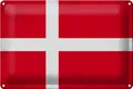 Produktbild: FEMER Blechschild Flagge Dänemark 30x20cm Flag of Denmark Vintage